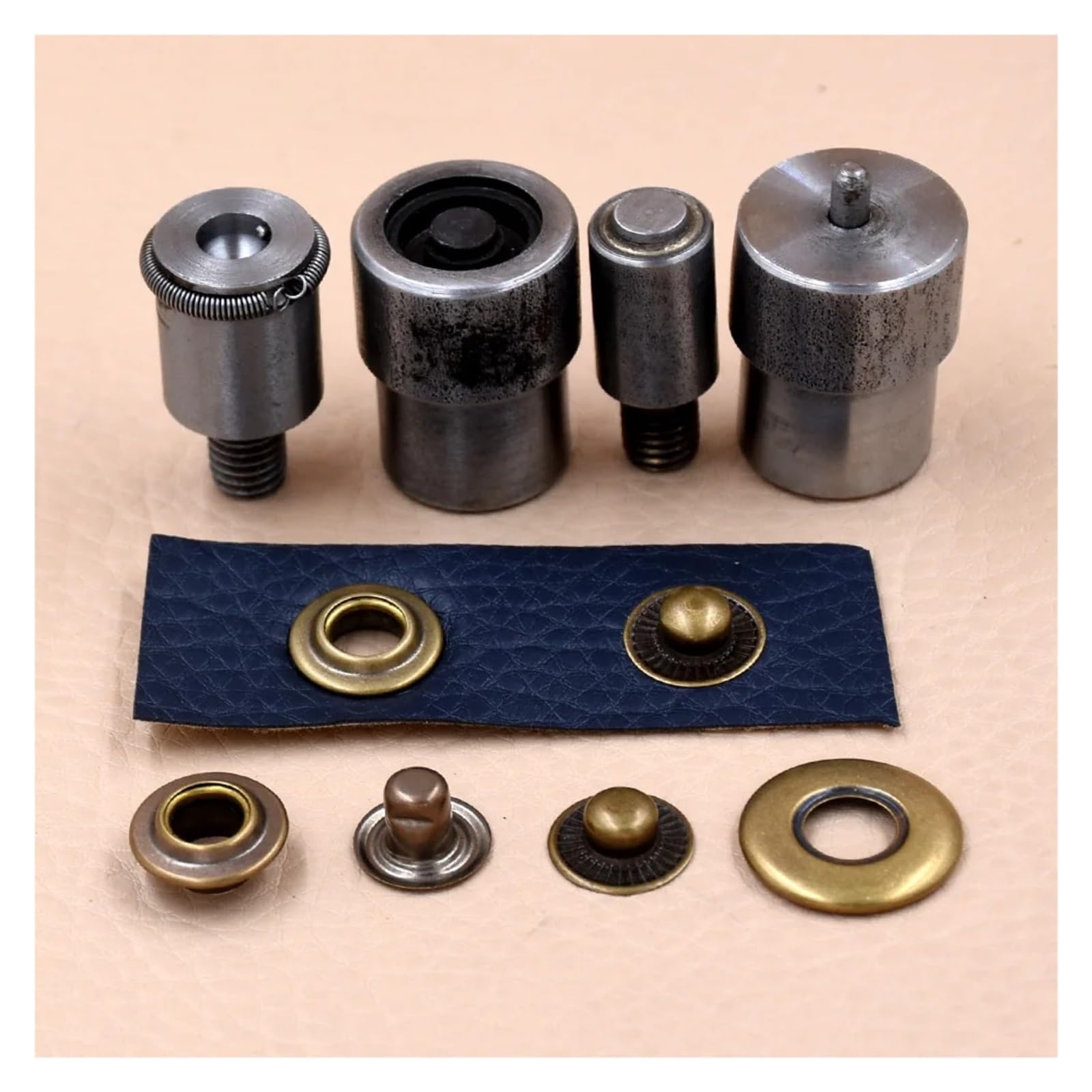Snap Fasteners Botón Die 30 juegos de broches + moldes for máquina prensa | Herramientas de instalación de botones grandes(18MM-01)