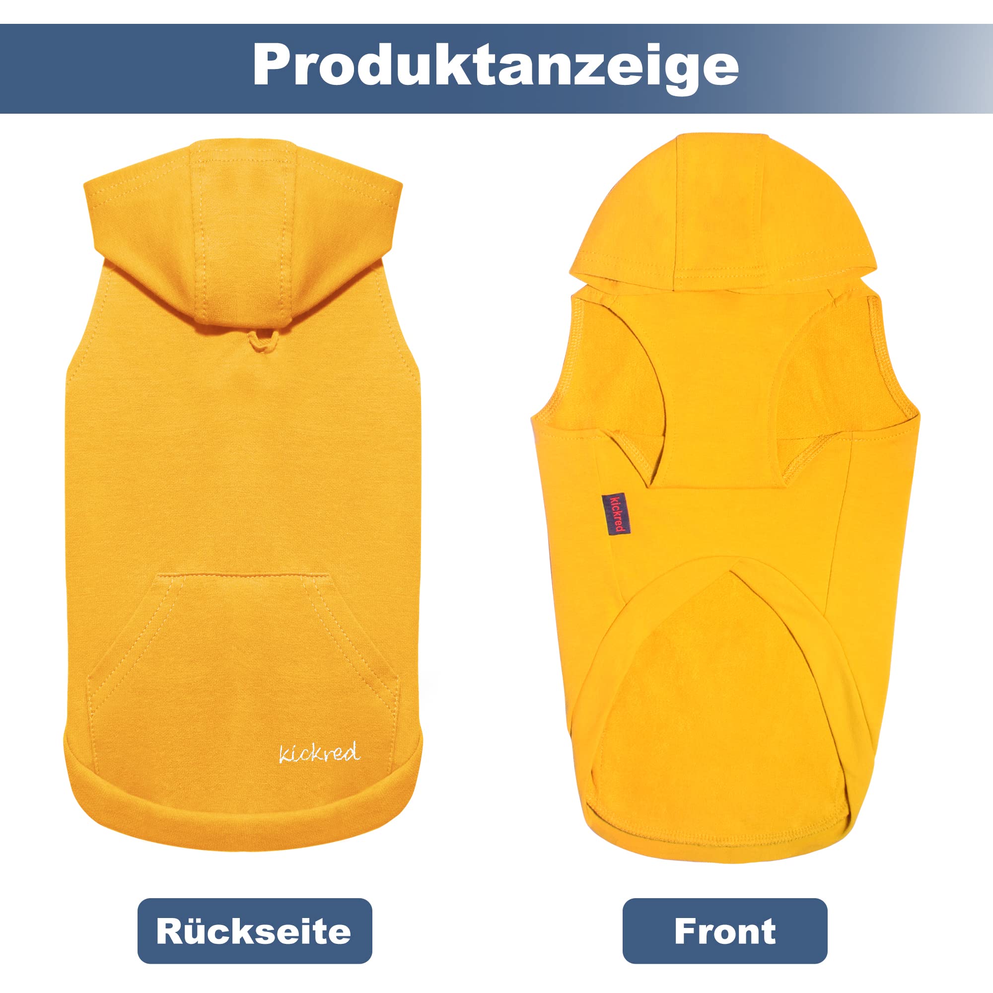 Hunde-Kapuzenpullover, Büffelkariert Rot – Weicher Fleece, Größe L, Mit Tasche