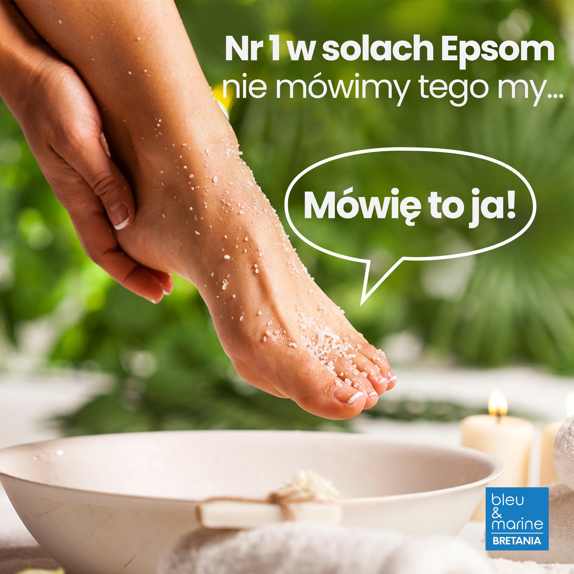 bleu & marine Bretania - 100% Naturalna Sól Epsom do Kąpieli | Relaks dla Zmęczonych Nóg | Poprawia Krążenie | Detoksykacja Organizmu | Nawilża i Zmiękcza Skórę, Transparentna, 250g
