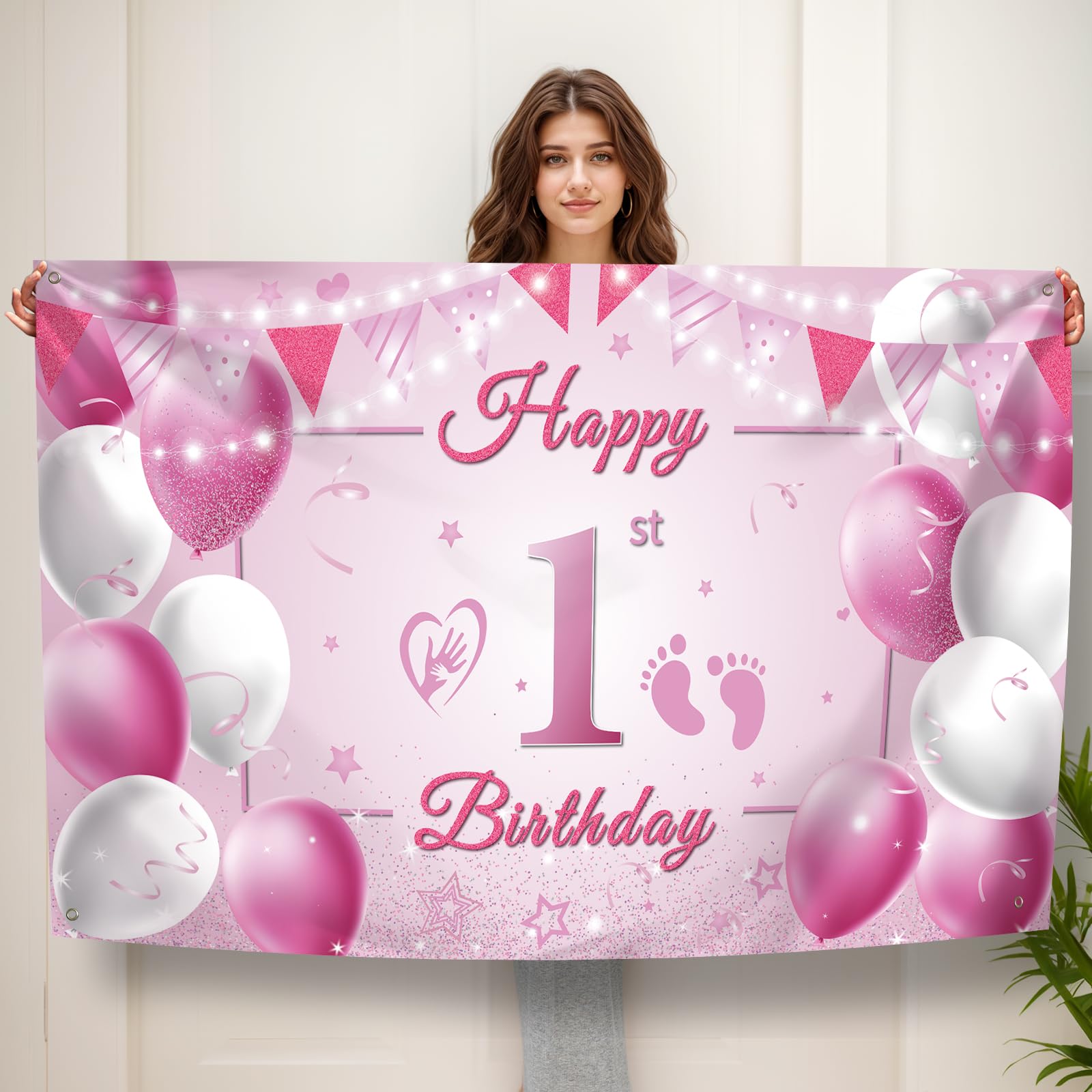 Striscione di compleanno con margherite - Decorazioni floreali primaverili per feste - Italia