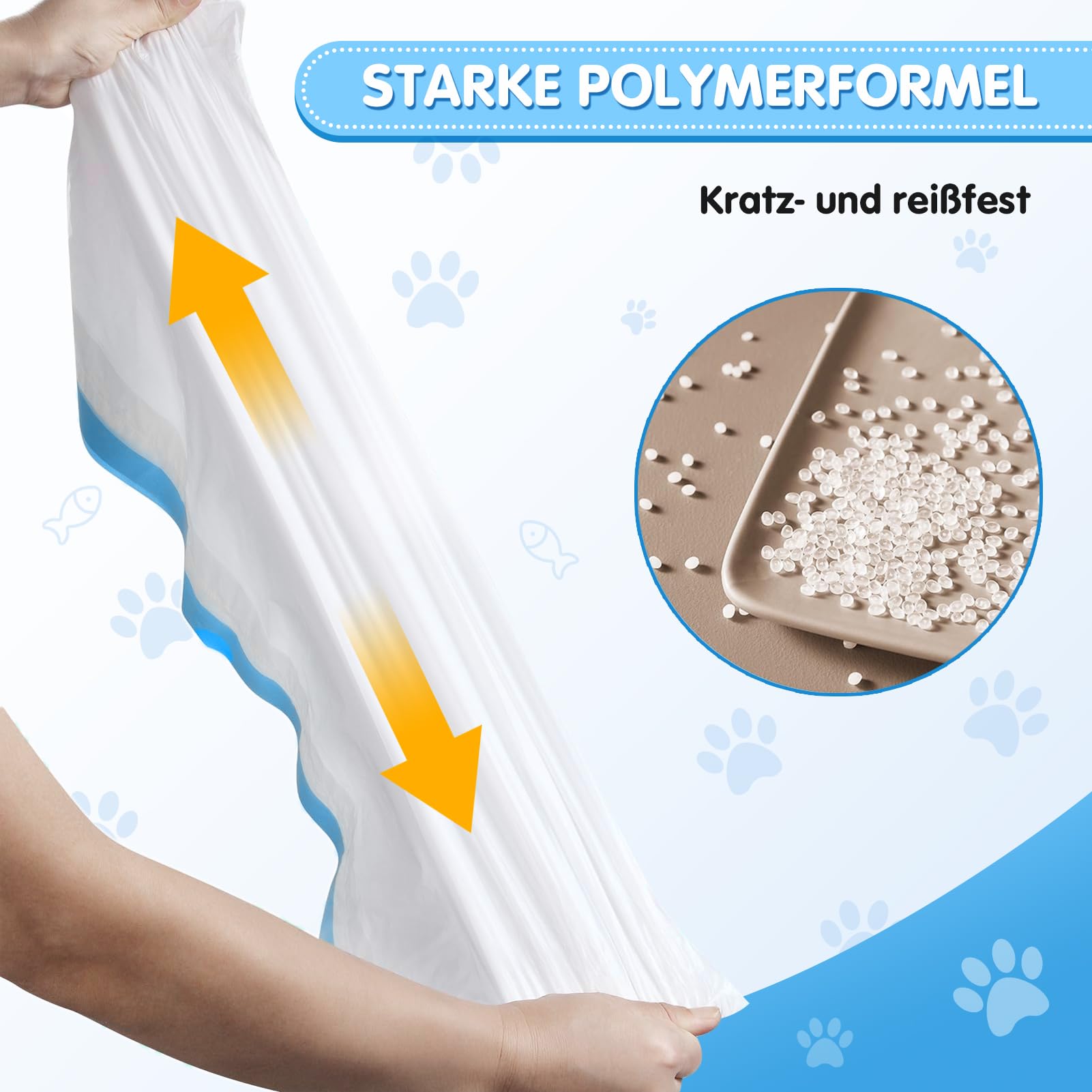 Lettiera autopulente per gatti, 50 x 45 cm, 60 sacchetti per la spazzatura con coulisse