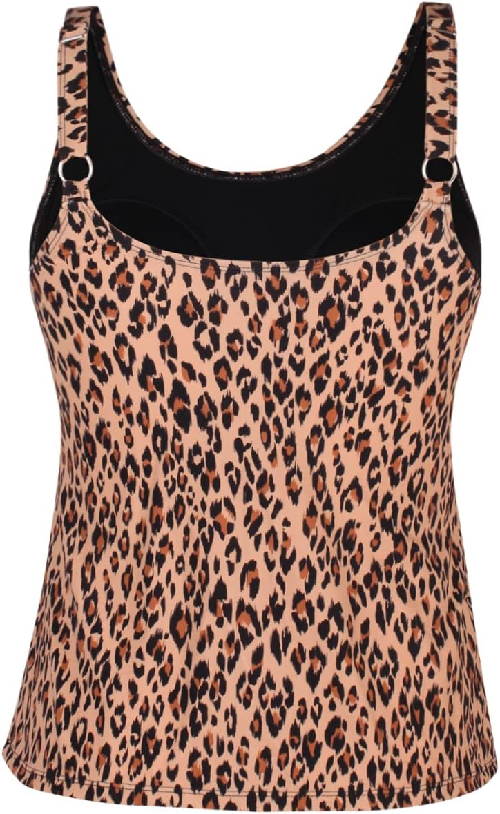Women's Plus Size Short Tankini Swimsuit Top Athletic Bathing Suit No Bottoms