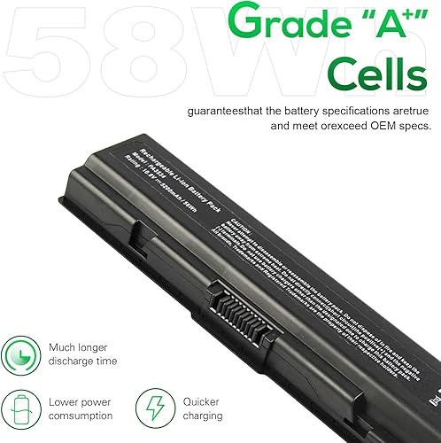 Miniatura 5 de futurebatt batería para portátil 5200mAh para PA3534U-1BRS Toshiba SATELLITE A200A205A210A215A300A300D A305A305D L200A215-S4697A505-S6012A505-S6016