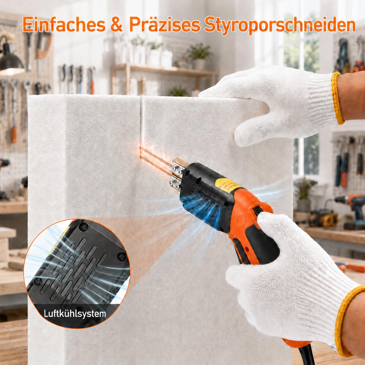 300W Styroporschneider Elektrische, 16 Stufen 55-600°C, Luftgekühlter