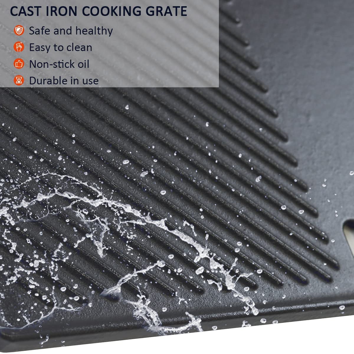43CM X 32CM Cast Iron Grill Plate per Enders Monroe PRO 4 SIK Turbo, PRO 3 SIK Turbo, landmann Triton 3 e 4 Bruleurs Accessori, Cast Plate Griddle for Enders Boston 4 Spare Parts