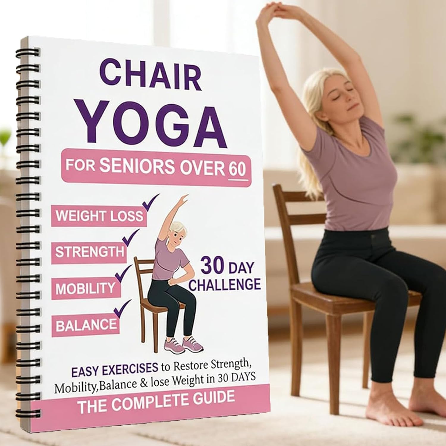 30-Day Gentle Chair Yoga for Seniors 60 40 Low-Intensity