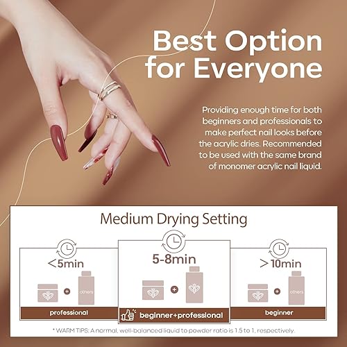 Miniatura 7 de Modelones Polvo acrílico  6 colores nude acrílico polvo de uñas tonos de piel rosa neutro marrón polvo acrílico para uñas, arte de uñas acrílico 3D,