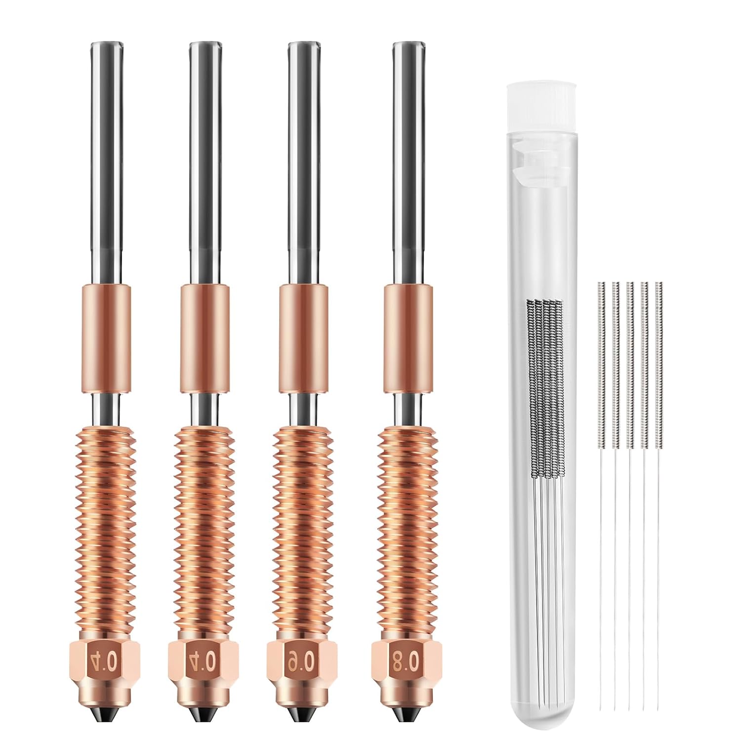 K1C/Ender 3 V3 Nozzle: Ender 3 V3 Plus Nozzle Kit 0.4/0.6/0.8mm with Cleaning Needles for Creality Unicorn Quick-Swap 3D Printer Nozzles Kit (4pcs)