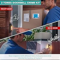 Vista 6 de Saillong Wired Door Bell Chime Kit, 2 16V 10VA Two Note Lighted Doorbell Push Buttons for Front, Rear Door and Door Bells Chime Box for Home Wall