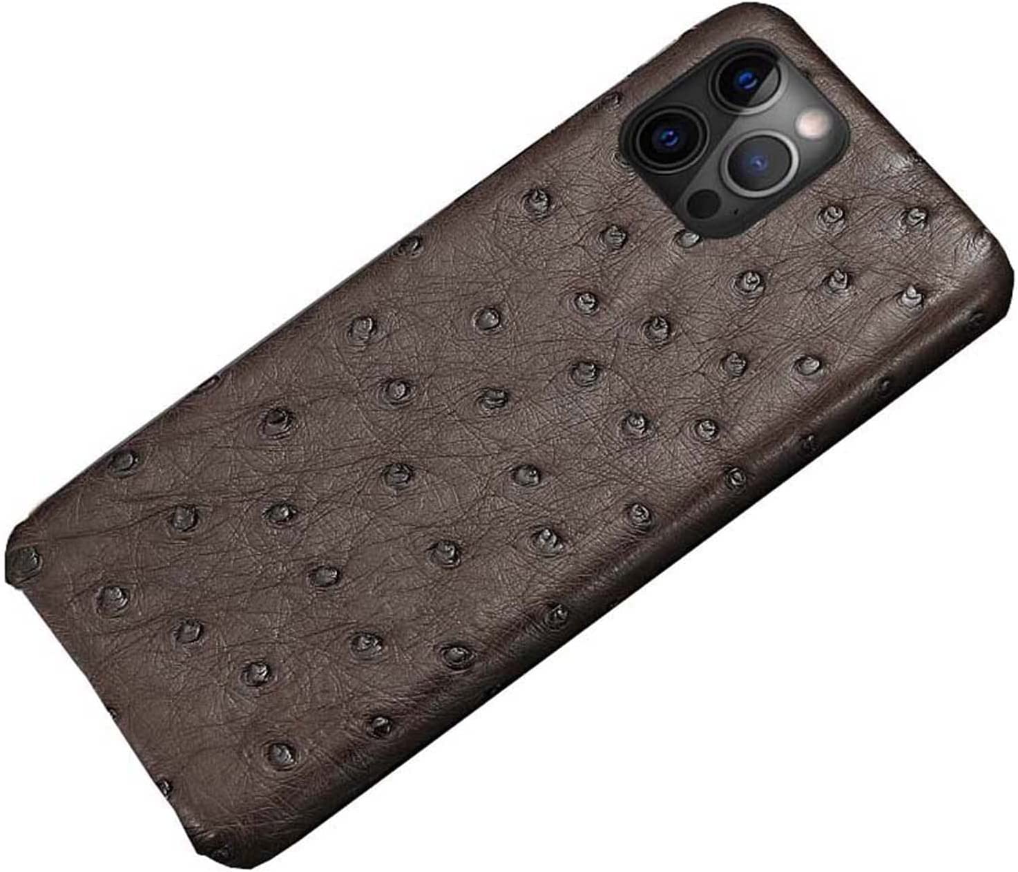 Funda iPhone 14 Pro Max piel avestruz carcasa antichoque Apple 2022 marrón 8