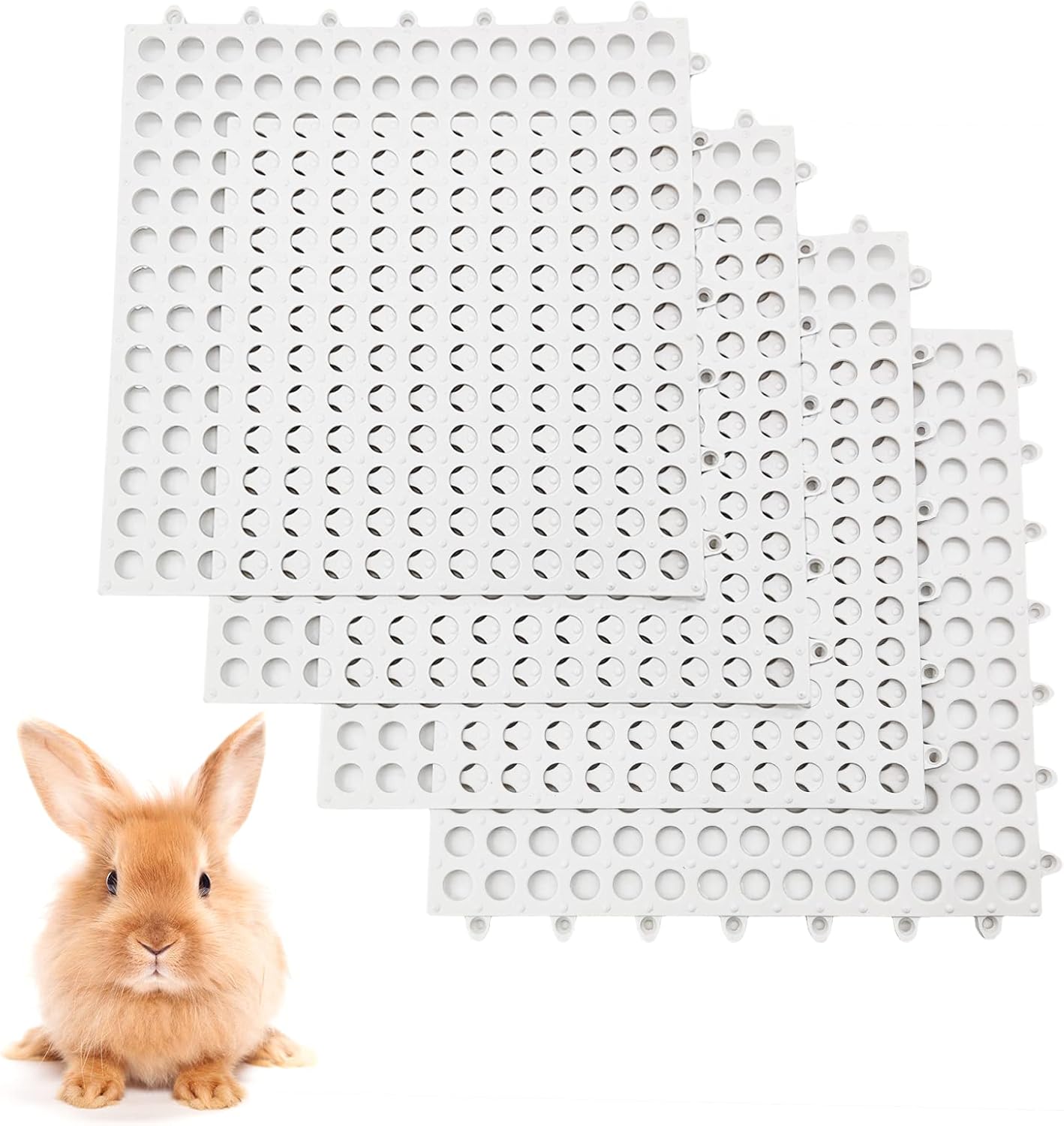 BNOSDM Rabbit Feet Pad 4 Pcs Rabbit Cage Mat Floor Plastic
