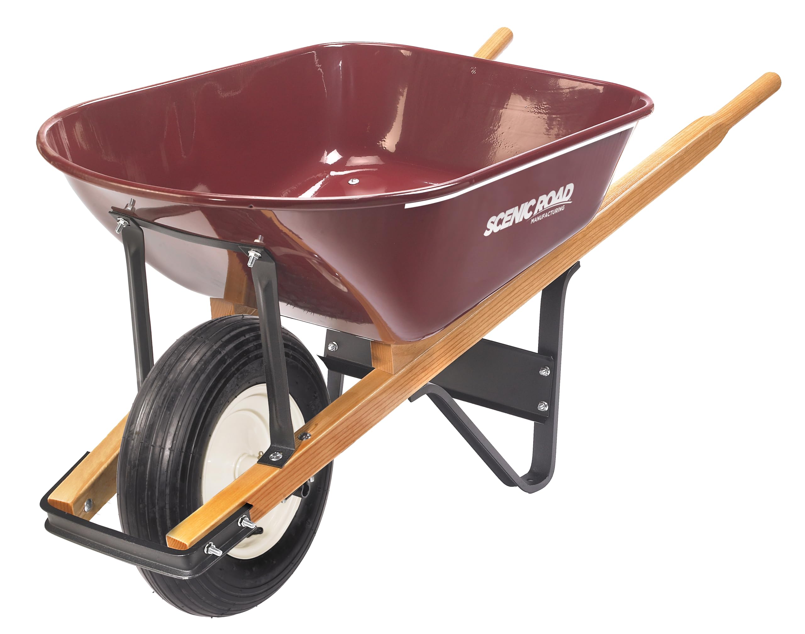 SCENIC ROAD MFG MSS61R 6 cu ft Steel Wheelbarrow 30" Rib