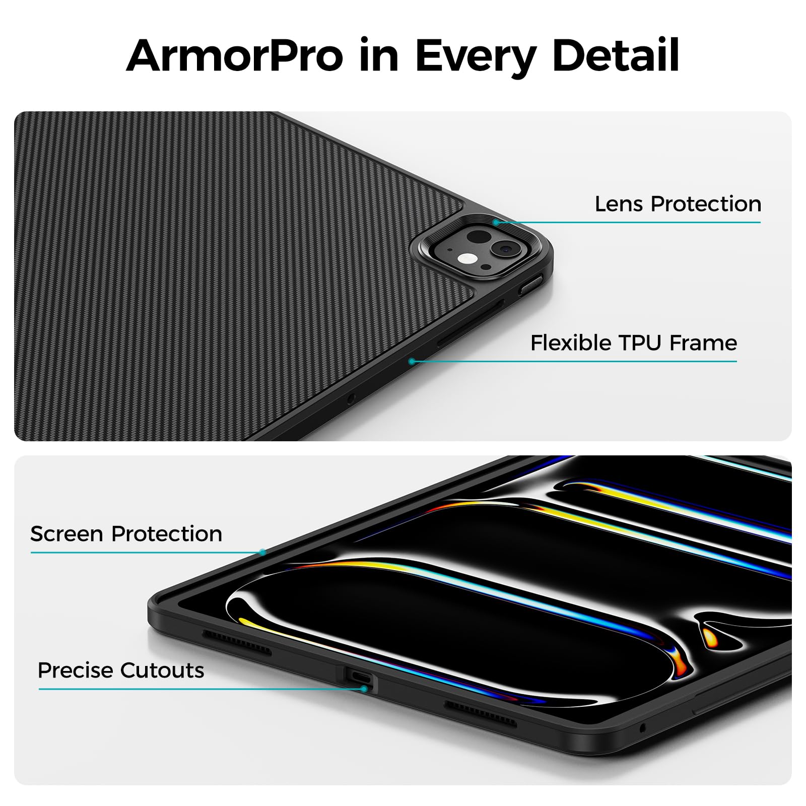 BENKS ArmorPro Etui do iPada Pro 11" (M4 2024), odporne na wstrząsy, wykonane z Kevlar DuPont i TPU