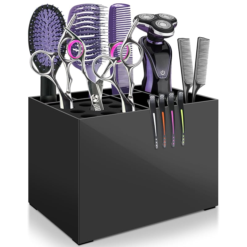 NICEMOVIC Organizador de Mesa para Tesouras e Acessórios de Barbearia, Plástico, Style 4, Modelo MFGJH-004