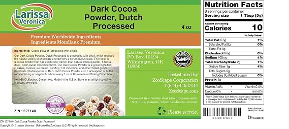 Dark Cocoa Powder, Dutch Processed (4 oz, ZIN: 527140)