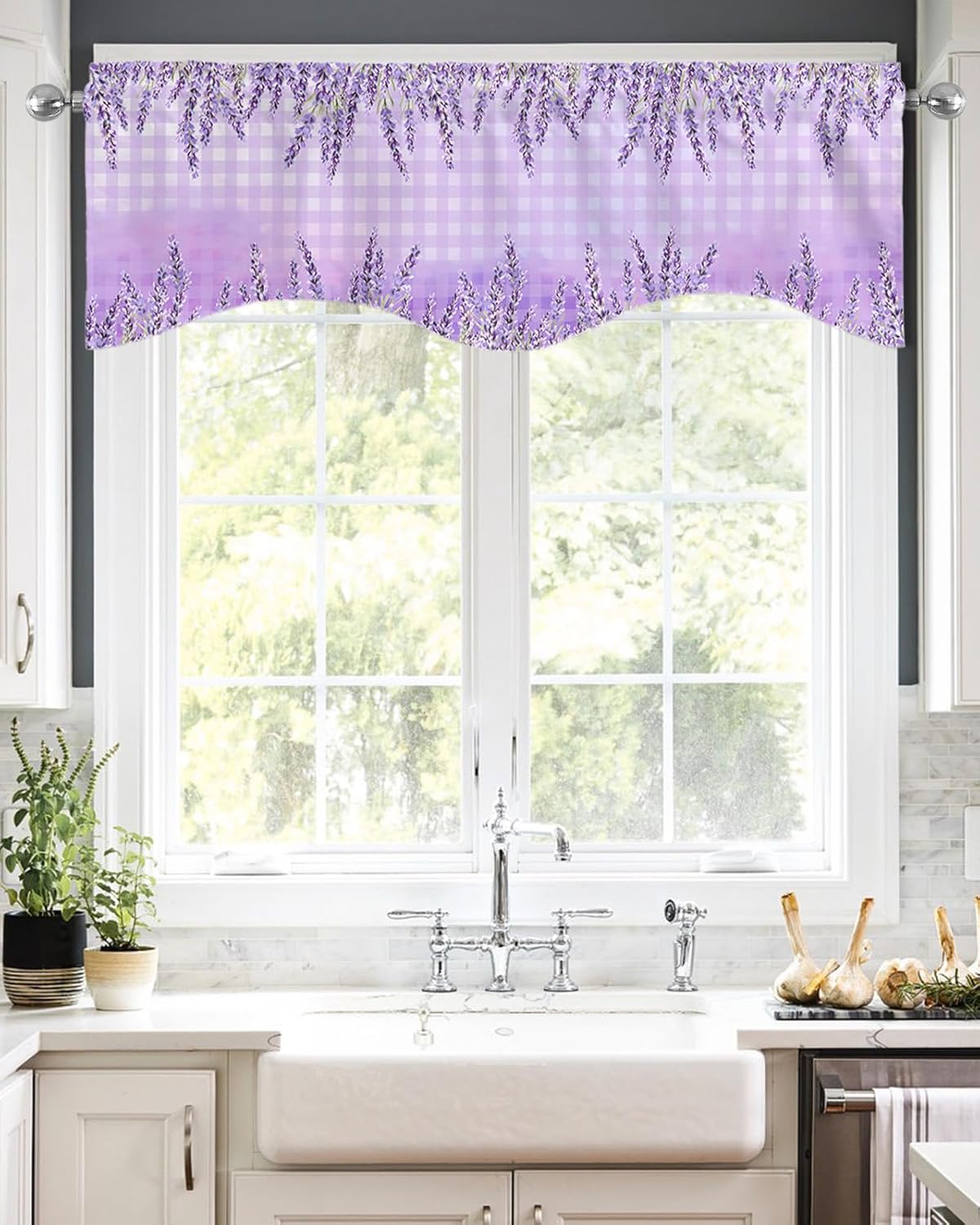 Valance Curtain Short Kitchen Valance for Windows, Spring