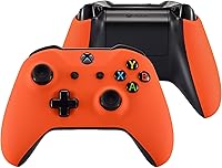 Vista 1 de eXtremeRate Soft Touch Top Shell Front Housing Faceplate Replacement Parts with Side Rails Panel for Xbox One X S Controller (Orange)