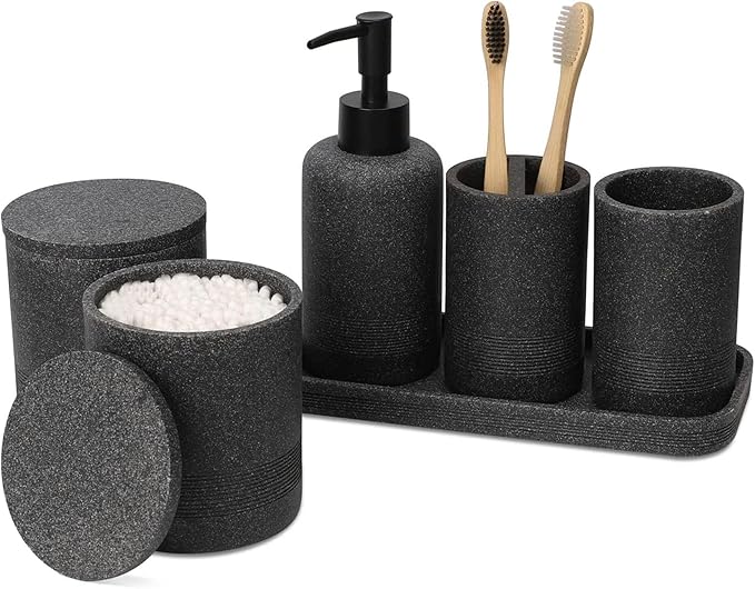 Robinet de salle de bain noir mat au design moderne et épuré