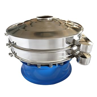 Electric Vibrating Sieve Vibrating Screen Sieve Shaker Powder Liquid Sifter Stainless Steel Big Screen Machine 47.2inch with 20 80 100 Mesh Screen Single Layer 220V