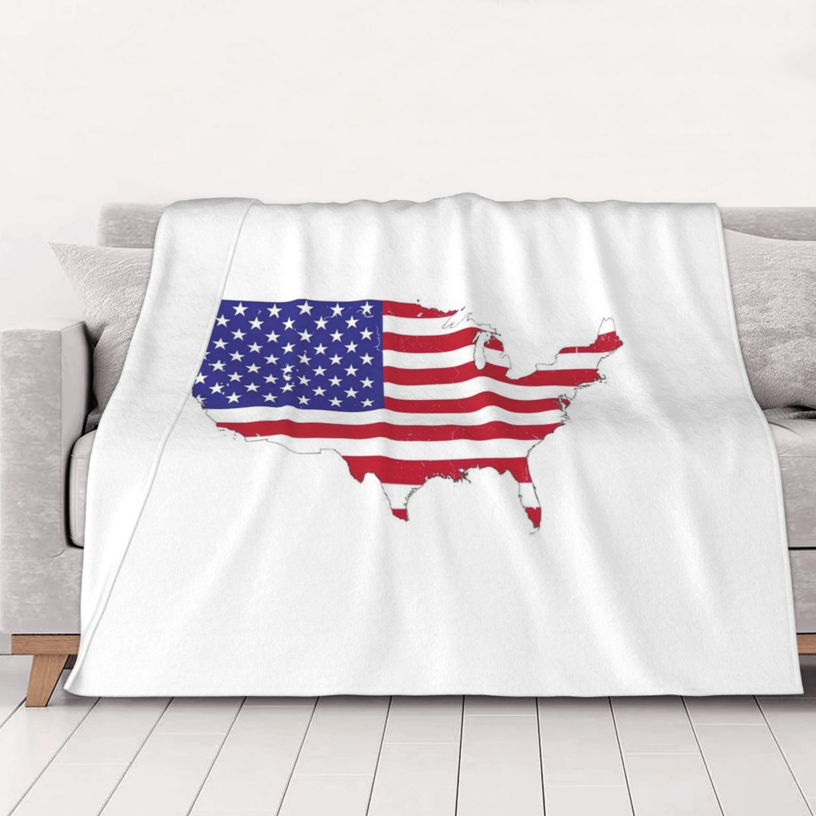 Couverture flanelle premium USA imprimé haute définition pour lit