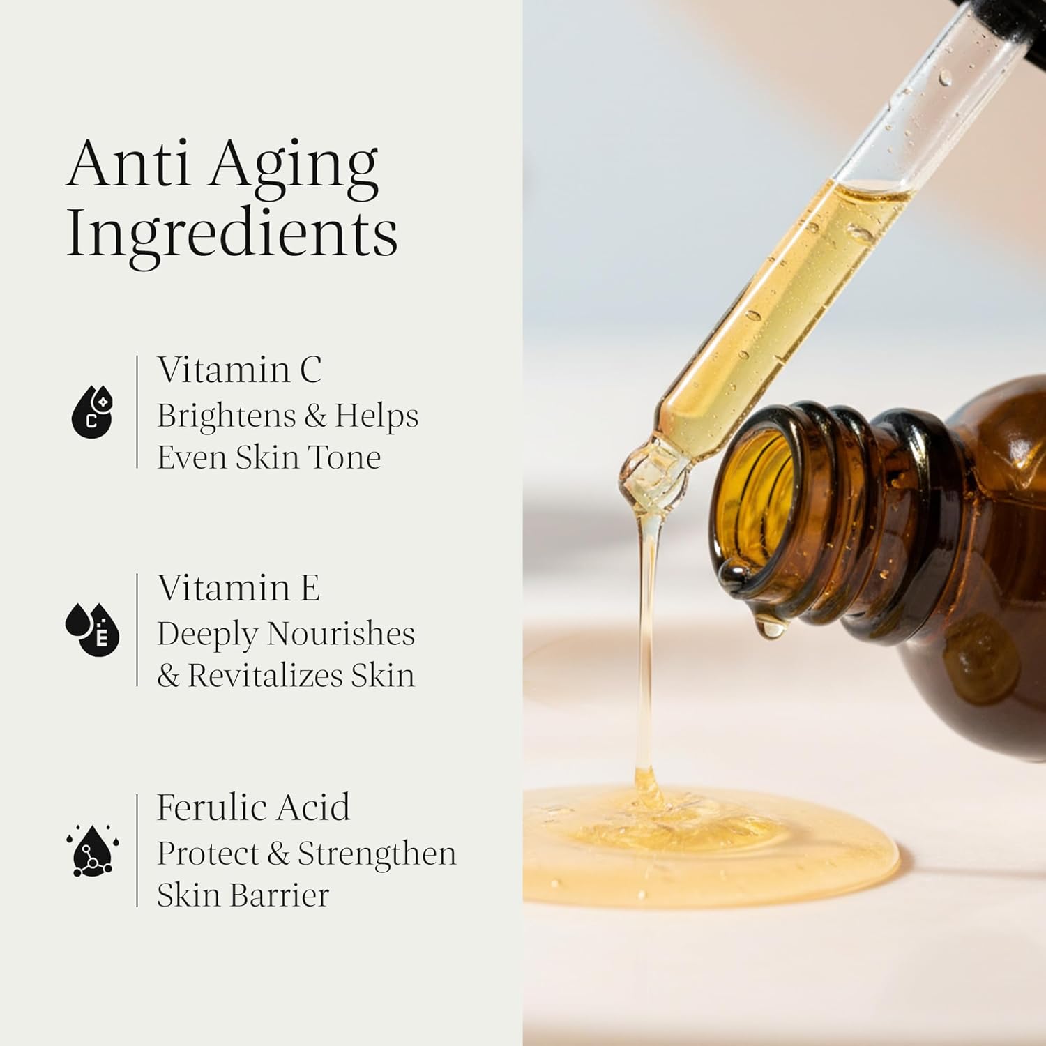 Vitamin C Radiance Serum | Vitamin E + Ferulic Acid | Brightens, Hydrates & Protects Skin | Vegan & Cruelty-Free | 1oz - Image 2