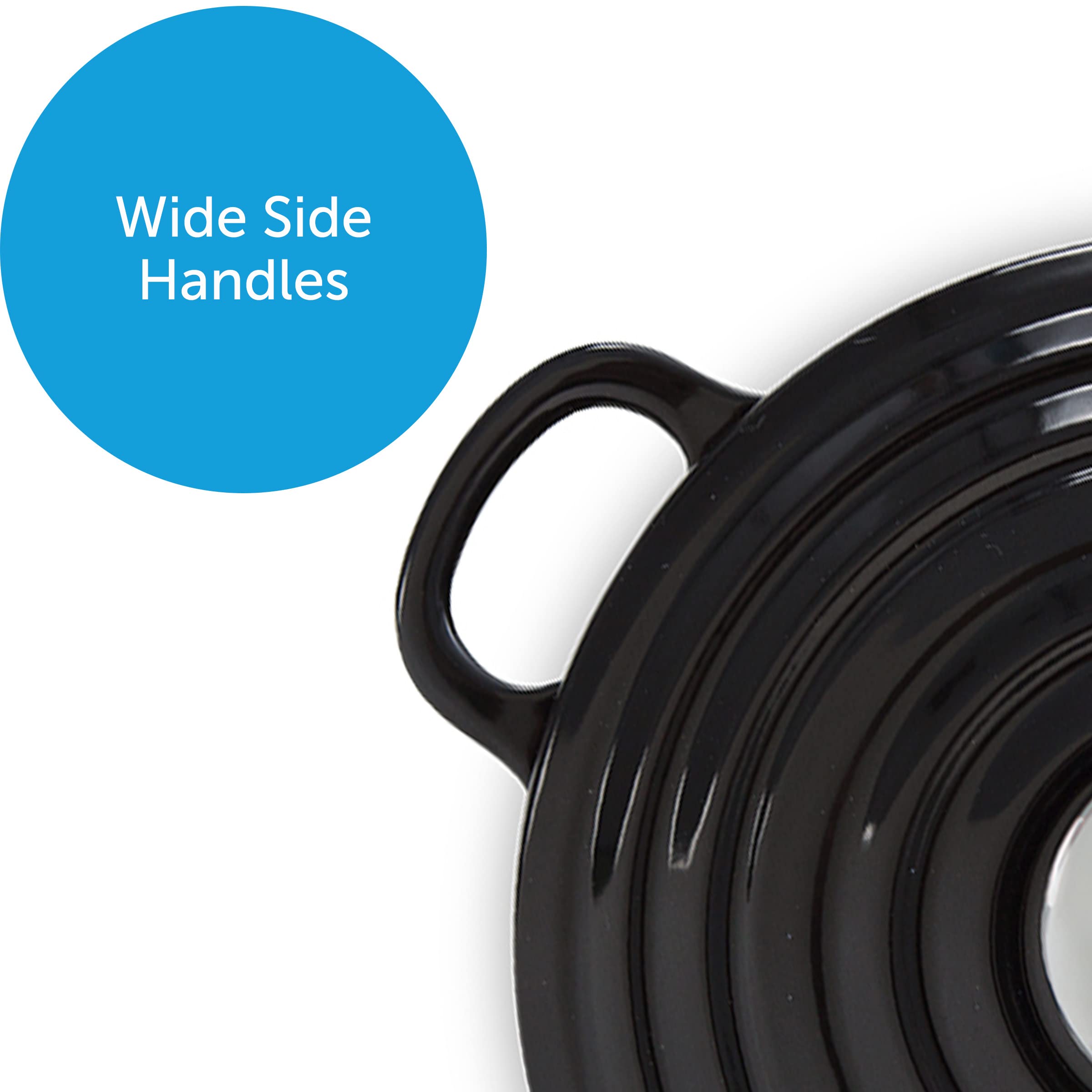 BK Bourgogne Olla de Hierro Fundido Esmaltado 20cm/2,5 L con Tapa, Inducción, Cazuela Ronde para Cocinar, Estofar, Guisar, Horno y Lavavajillas, Jet Negro