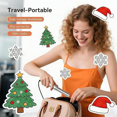 Miniatura 4 de Mini plancha alisadora de pelo, plancha plana de iones negativos de doble voltaje, calentamiento rápido de 15 segundos y 3 temperaturas ajustables,