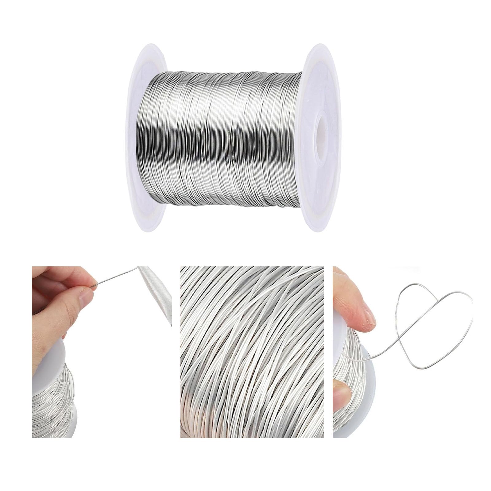 Lusofie 1 Rouleau De Fil En Acier Inoxydable 0,5 Mm X 120 M Fil D
