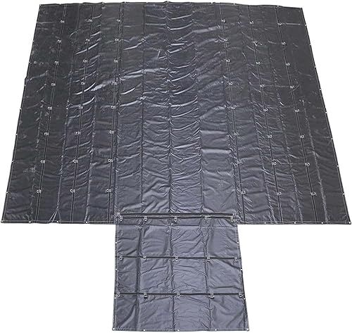 US Cargo Control Lona de madera ligera de 24 pies x 20 pies con caída y solapa de 8 pies, protección duradera para tu carga de remolque plano, lona