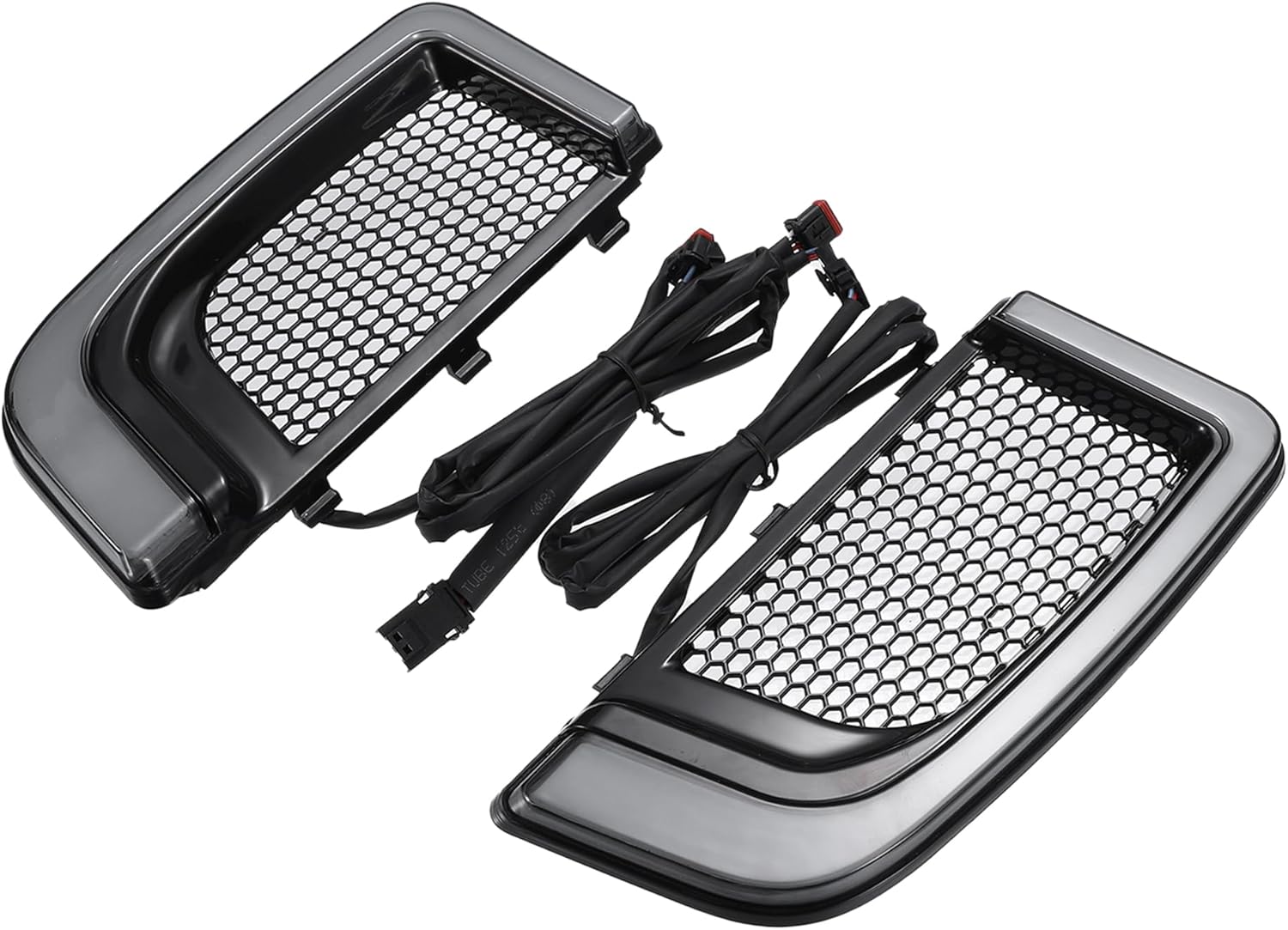 Motorcycle LED Fairing Lower Grills Turn Signals Runing Light for Harley Electra Glide Road Glide CVO Street Glide/Front/LED Running Light 1 Pair Black