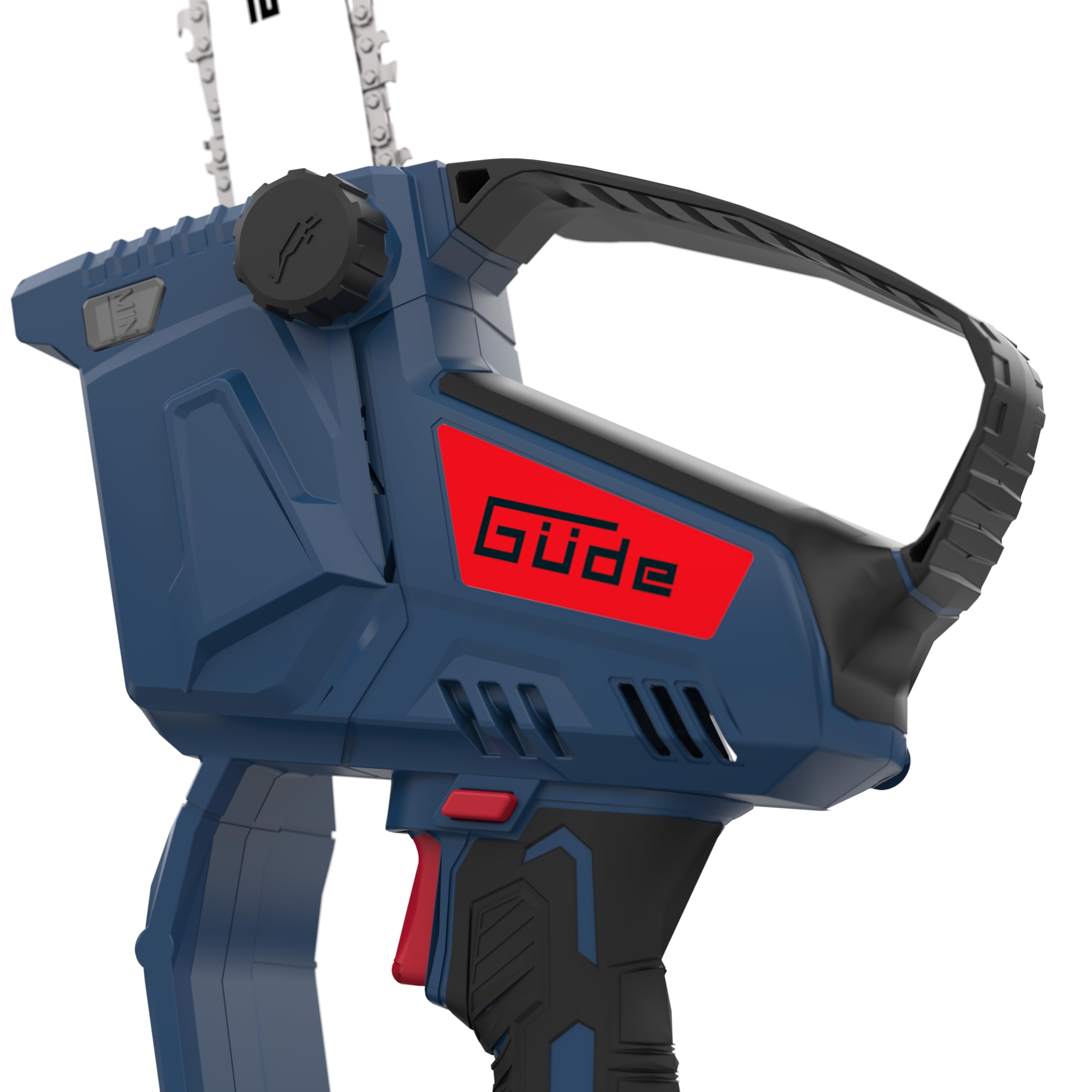 Güde Akumulatorowa mini piła łańcuchowa GMK 18-201-05 (18 V, bezszczotkowa, automatyczne smarowanie łańcucha, beznarzędziowy system szybkiego mocowania łańcucha, długość cięcia 130 mm, ochrona