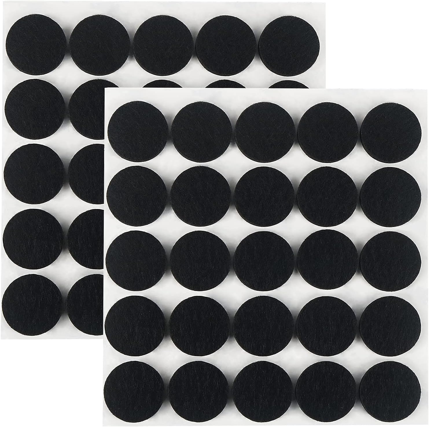 Ginoya 5mm Thick Felt Pads, 50 Sheets 25mm Round Furniture Protector Pads Scratch Proof Soundproofing (Black)