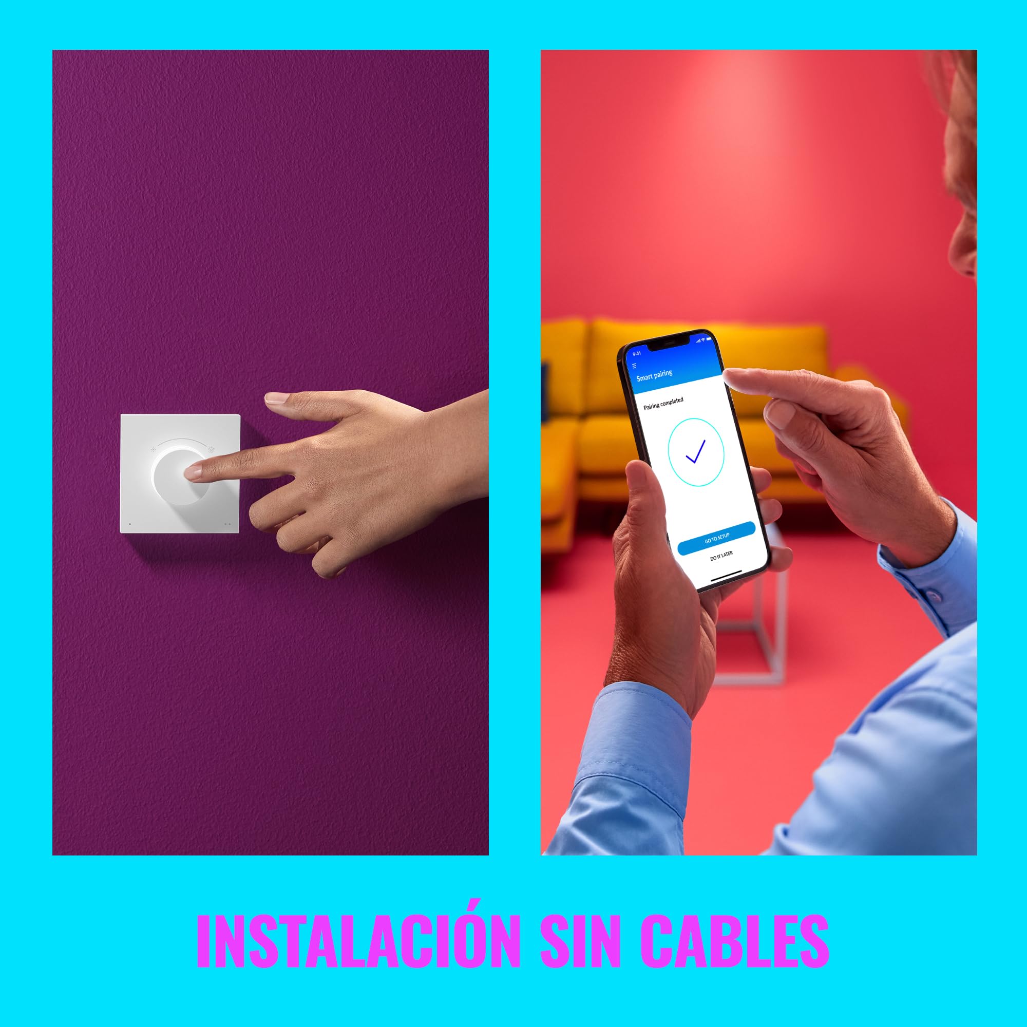Wiz - Control Inteligente Dial Switch - Control portátil, Regula Intensidad y escenas predefinidas, Recargable por USB, Control Luces