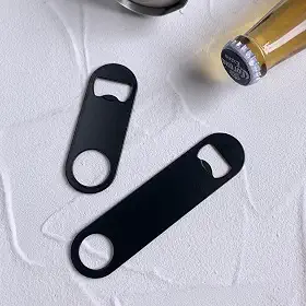 Pacote com 2 abridores de garrafa planos de aço inoxidável para cerveja, refrigerante e muito mais - Utensílios de cozinha duráveis para restaurantes, bares e uso doméstico
