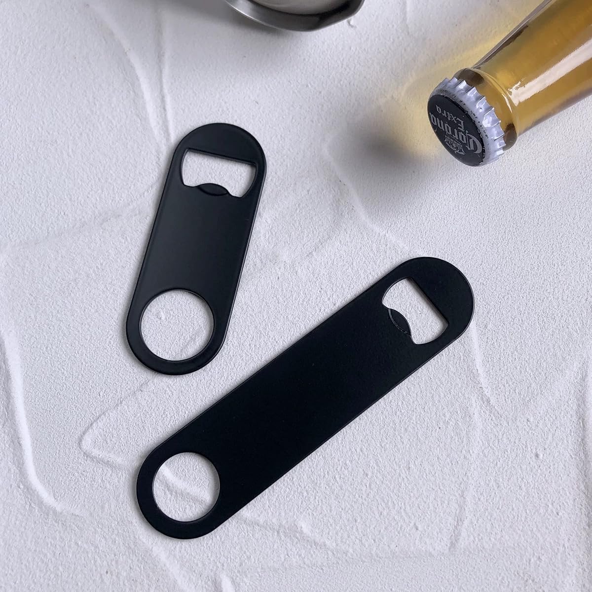 2-Pack Stainless Steel Flat Bottle Openers for Beer, Soda & More - Durable Kitchen Gadgets for Restaurants, Bars, & Home Use