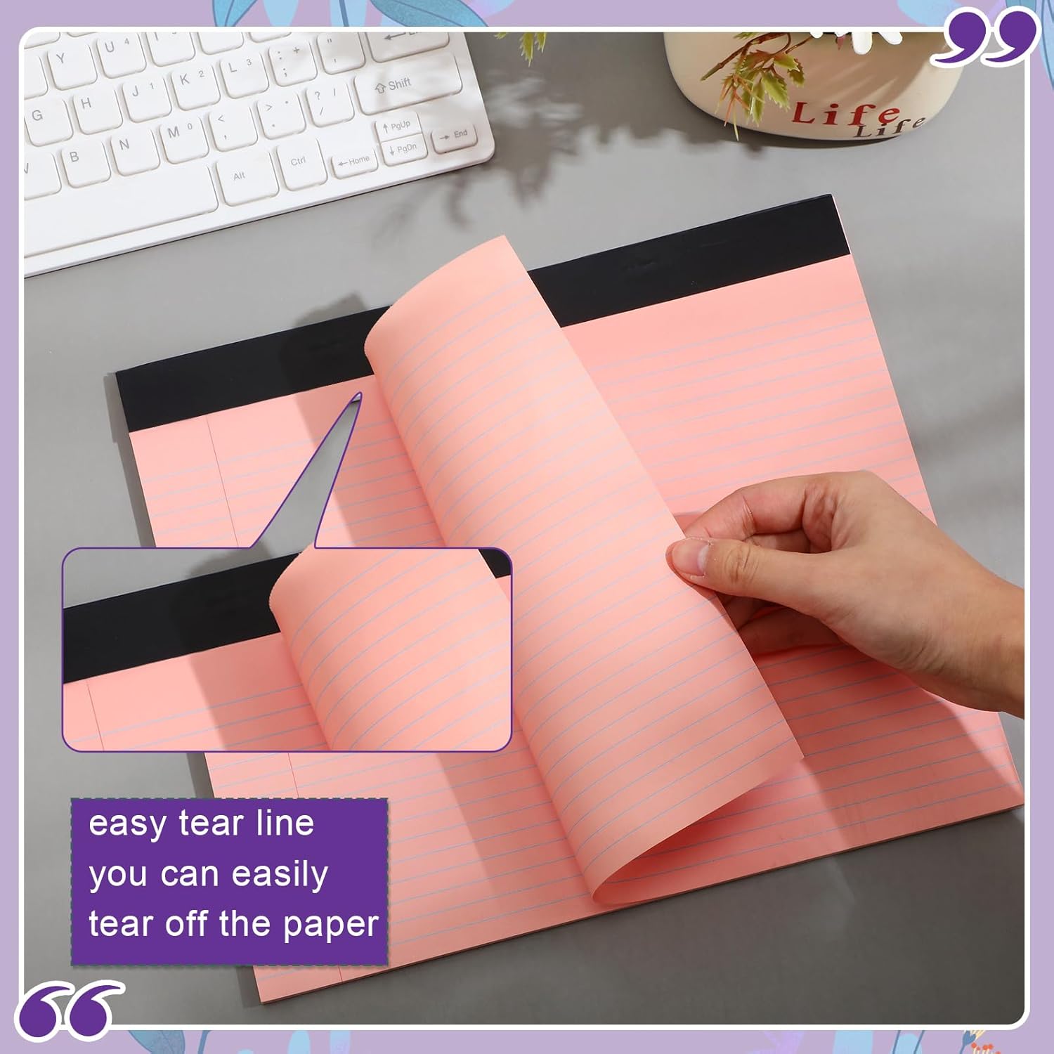 Lincia 12 Pcs 11" x 9.5" Legal Pads College Ruled Notepad Landscape Notebook Horizontal Lined Notebook 80 Gsm Assorted Colors Paper Pastel Writing Pads for School Office, 40 Sheet (Cute Color) 12 Dreamy Color Cute Color image 4 of 6 B0CMD34TZ2