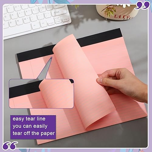 Miniatura 10 de Lincia 6 blocs de notas de paisaje de 11 x 9.5 pulgadas, bloc de notas rayadas universitarias, bloc de notas forradas, 40 hojasbloc de papel pastel