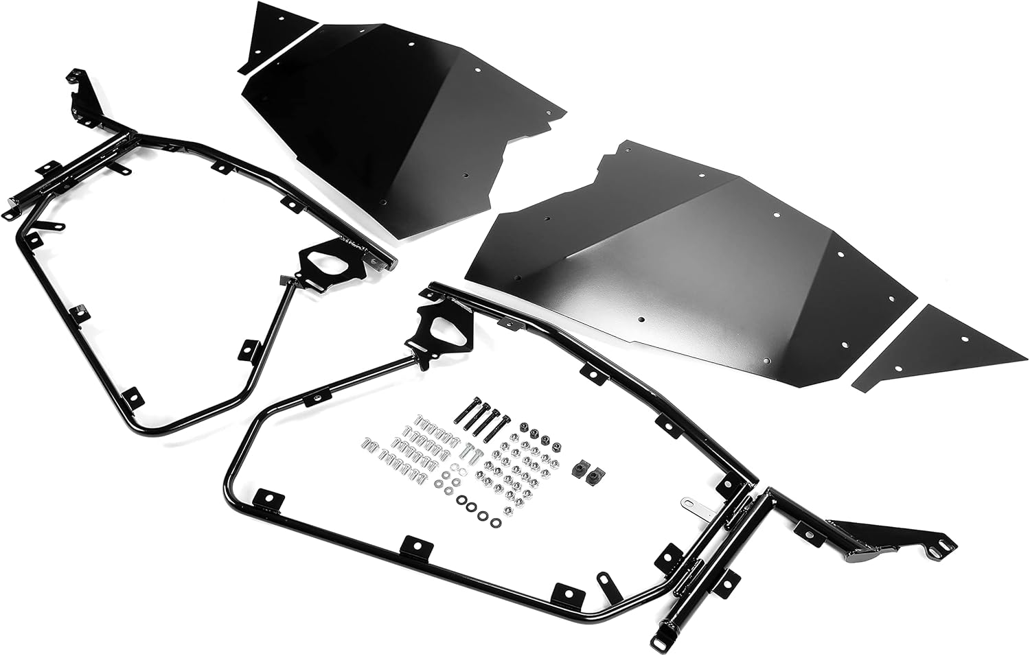 ALMULOO 2Pcs Full Door Panels w/Frames Compatible with 2014-2022 RZR XP 1000/XP Turbo/Turbo S/Velocity Powder Coated Black