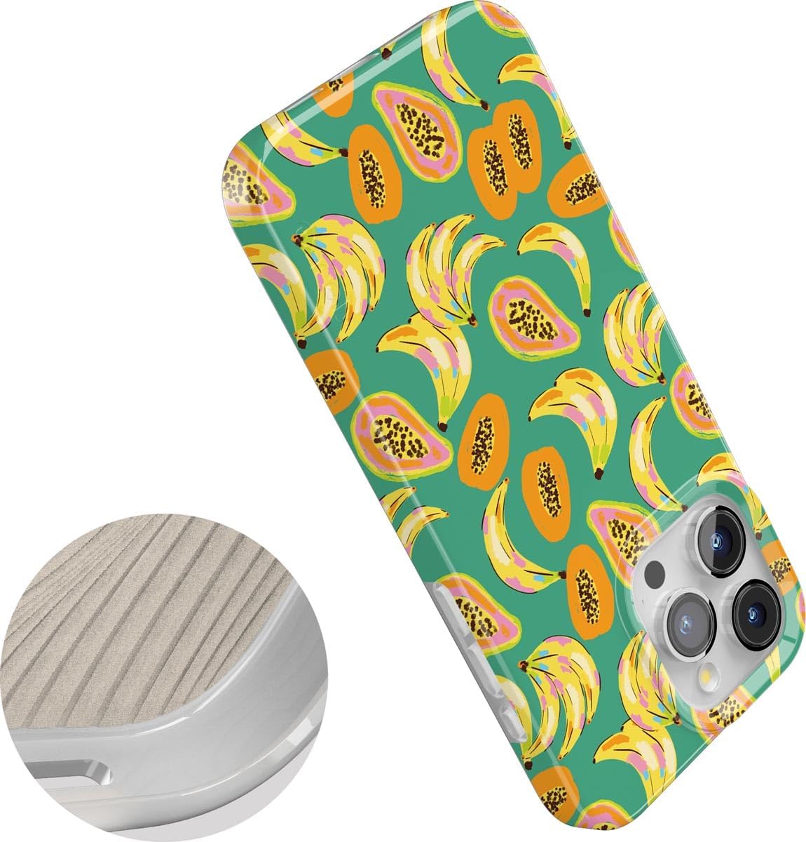 Casely iPhone 15 Pro Case | Papaya Palms | Dippin' Daisy's Tropical Vacation | Compatible with MagSafe | Classic Ultra Slim Design