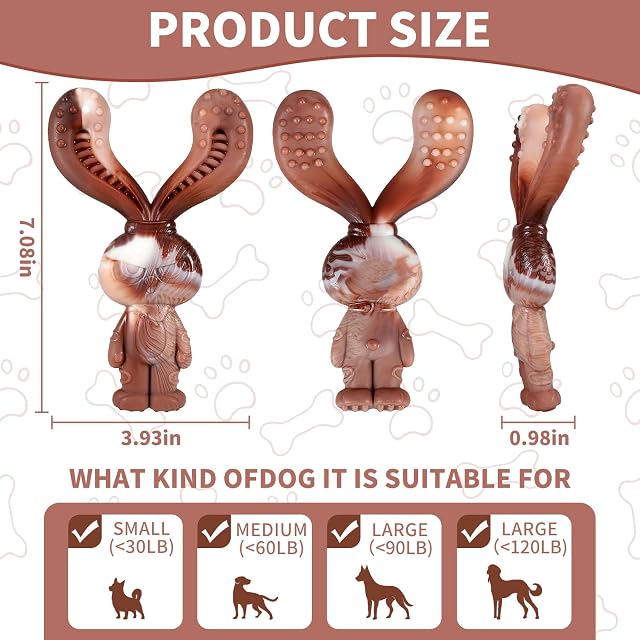Foto 5 de 7 de Mapneng Juguetes indestructibles para perros grandes, juguetes masticables para perros agresivos