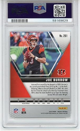 Miniatura 2 de Graded 2020 Panini Mosaic Joe Burrow #261 Rookie RC Football Card PSA 10 Gem Mint