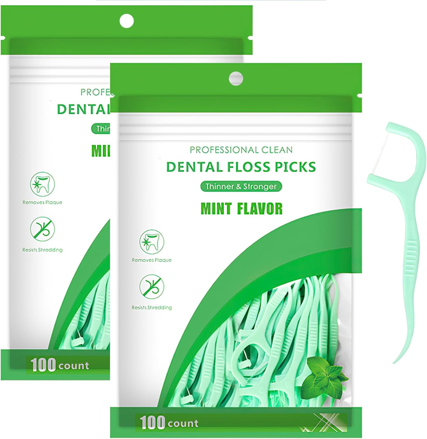 200 Pcs Dental Floss, Floss Sticks Dental Disposable Floss Picks 2 in 1