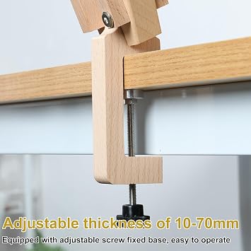 Stitch Pony Beech Wood Leather Pony Foldable Table Desktop Stitching Pony Horse Clamp Adjustable Leather Sewing Pony Professional Leather Working Tools for DIY Hand Leathercraft Sewing