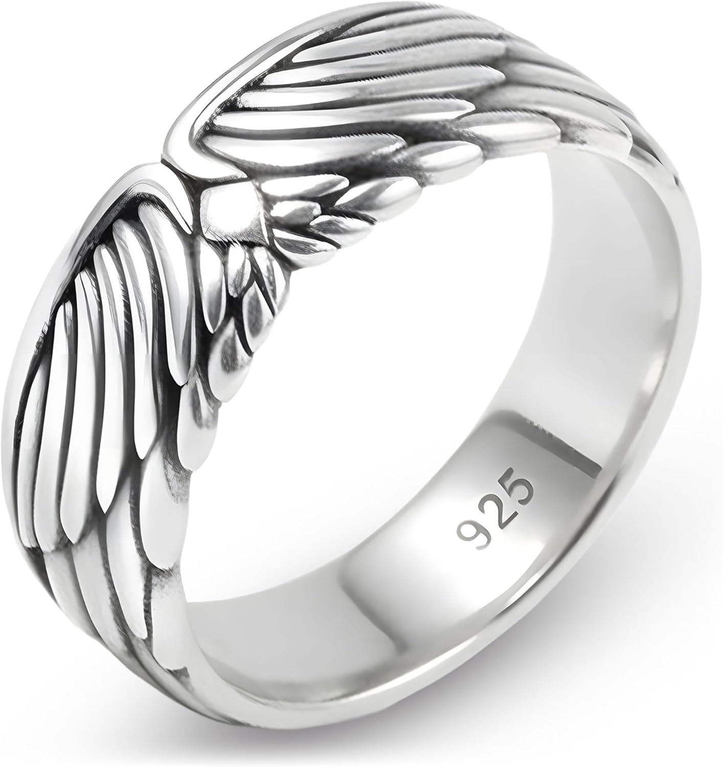 David Black Solid 925 Sterling Silver Angel Wings Ring – Thumb Ring for Women & Men | Statement Rings | Sterling Silver Rings Women | Rings For Men | Elegant Rings for Women | Gift For Her