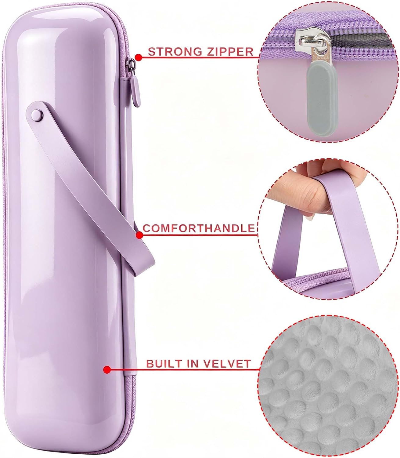 Single Wine Bottle Travel Case Hard Shell Carrier, Purple