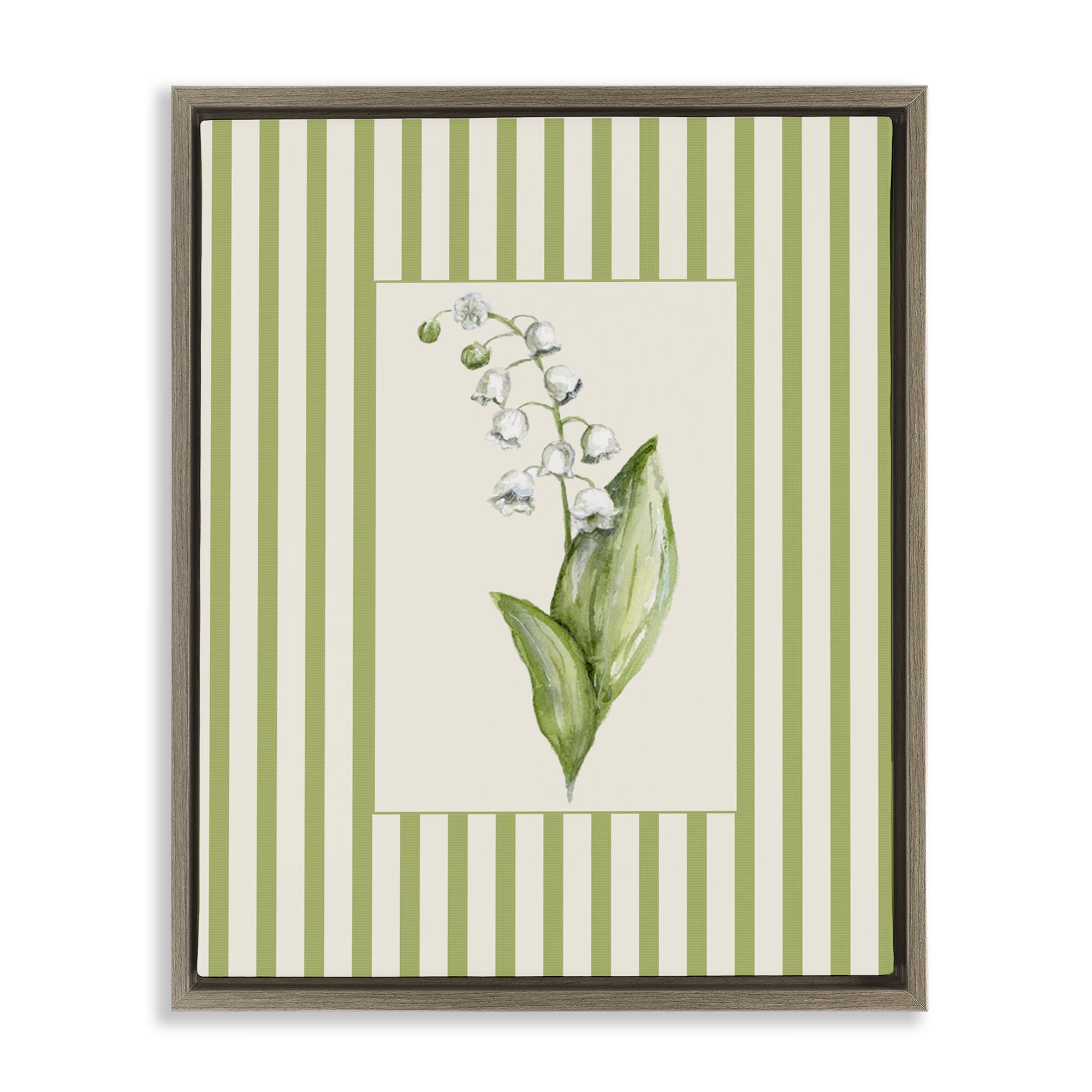 'Striped Lily Of The Valley'| Floating Frame Canvas Art