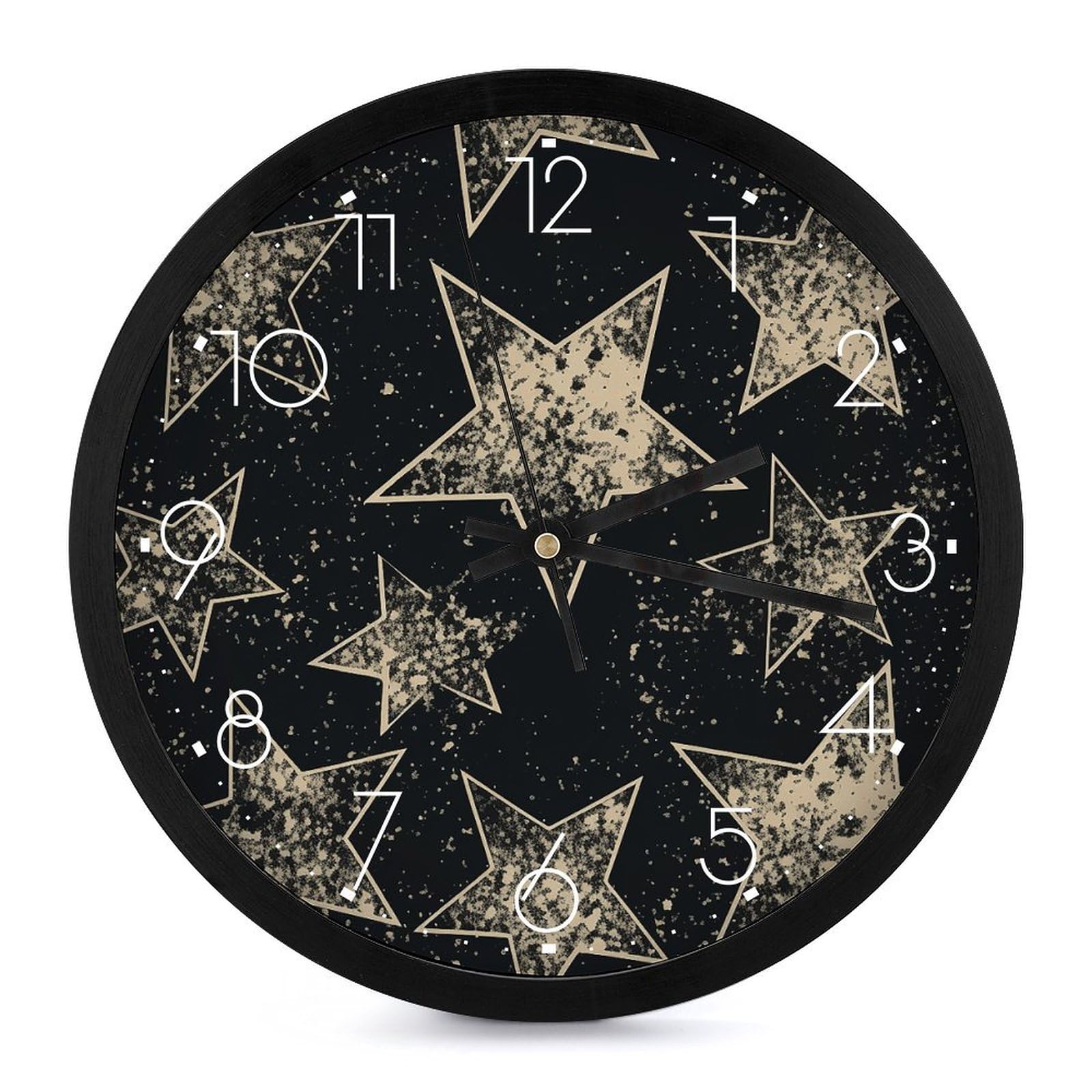 Horloge murale imprimée étoile pour décoration salon et bureau