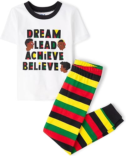 The Children's Place Conjunto de pijama de 2 piezas con camiseta y pantalones de manga corta para niño