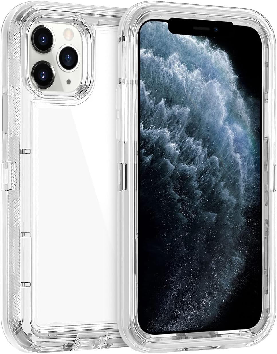 Coolden Hybrid Clear Phone Case for iPhone 11 Pro MAX 6.5 Inches, Heavy Duty Protective Dual Layer Shockproof Case with Hard PC Bumper Soft TPU Back for 2019 Release iPhone 11 Pro Max, Transparent
