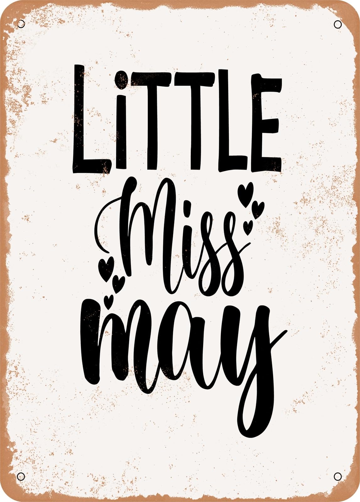 Miaomansenstore Metal Sign - Little Miss May - Vintage Rusty Look Home Decor